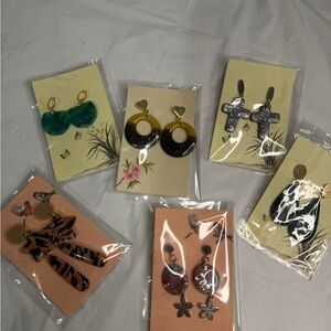 Handmade Multi-Color Earrings Set of 6